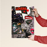 Motorcycle Lovers Collage Art Poster